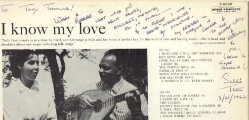 I Know My Love cover flip signed by Tony Thomas