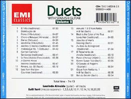 Duets with Spanish Guitar Volume 2 back cover